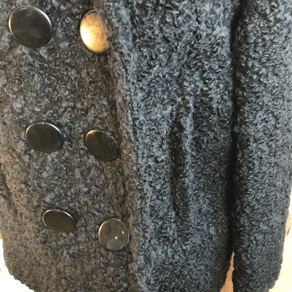 VTG Curly Wool 40-50’s Chopped Lined Pea Coat Winter Coat Size M EUC VTG Retro - Picture 13 of 14